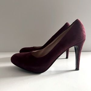 Suede Heels Pumps in Burgundy size 36